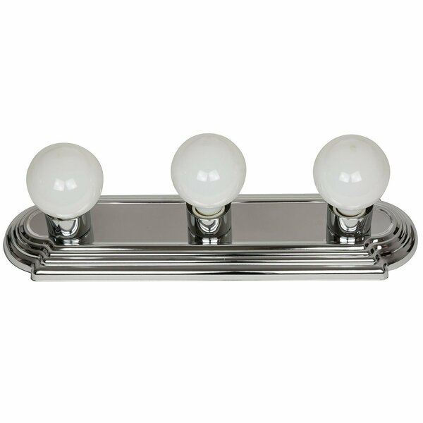 Sunlite Art Deco Style Chrome Vanity Light Fixture, 18-Inch, 3 Medium Base Sockets, Dimmable 45025-SU
